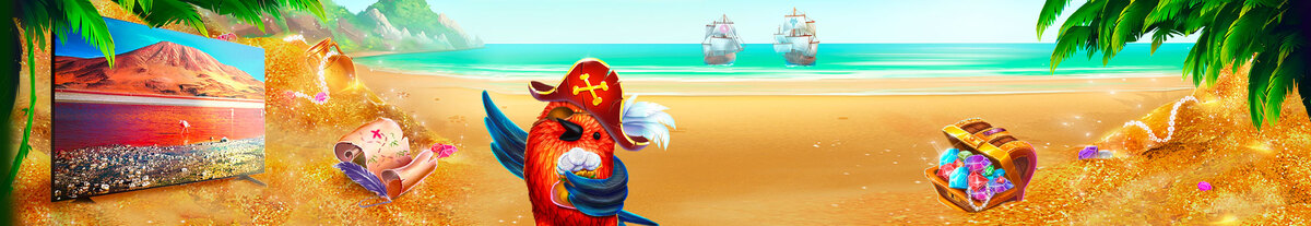 Выиграйте 4К телевизор на Острове Сокровищ!